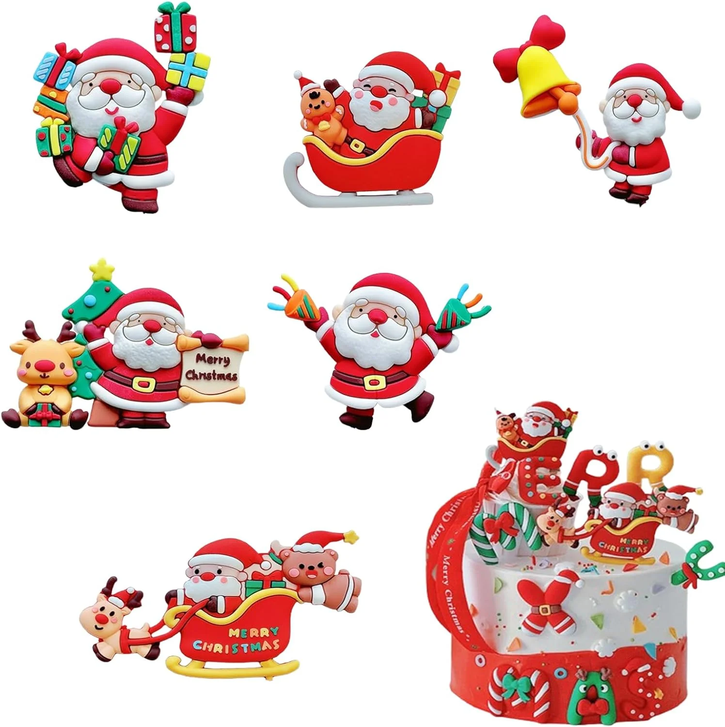 Elk Bugle Call - Christmas Cake Topper Santa Claus Cupcake