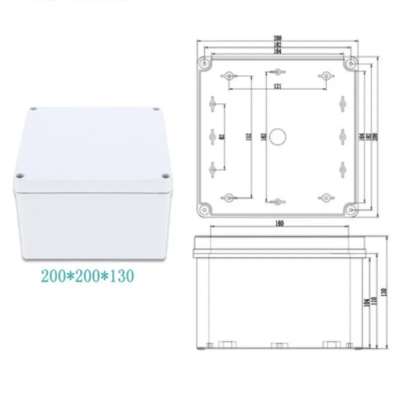 1Pc 200x200x130mm Button wiring indoor and outdoor waterproof box