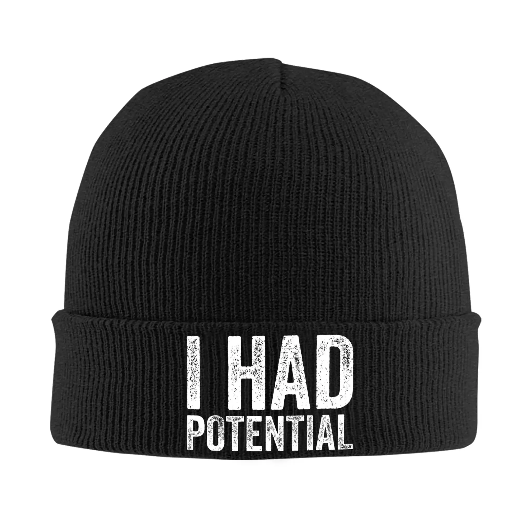 I Had Potential Hat Autumn Winter Beanies Warm Project Hail Mary  Humor  Cap Unisex Acrylic Bonnet
