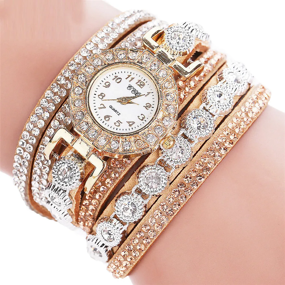 Women Fashion Casual Analog Quartz Women Rhinestone Watch Bracelet Watch Ladies Watch accessories for women reloj kol saati