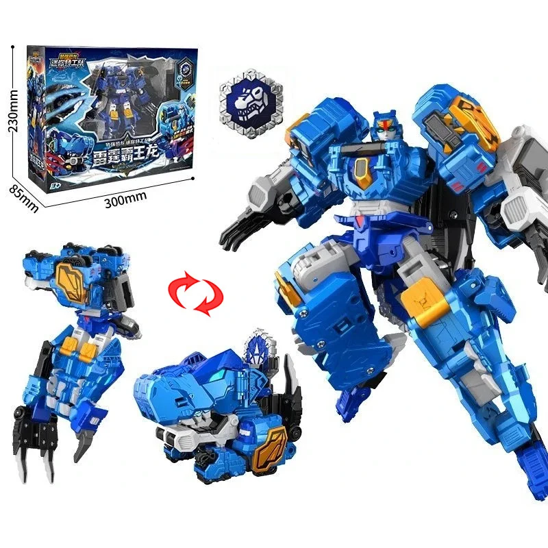 

New Mini Force Dinoid Warrior Transformation Robot Toys Action Figures Mini Force X Tidal Shark Headbot Deformation Dinosaur Toy