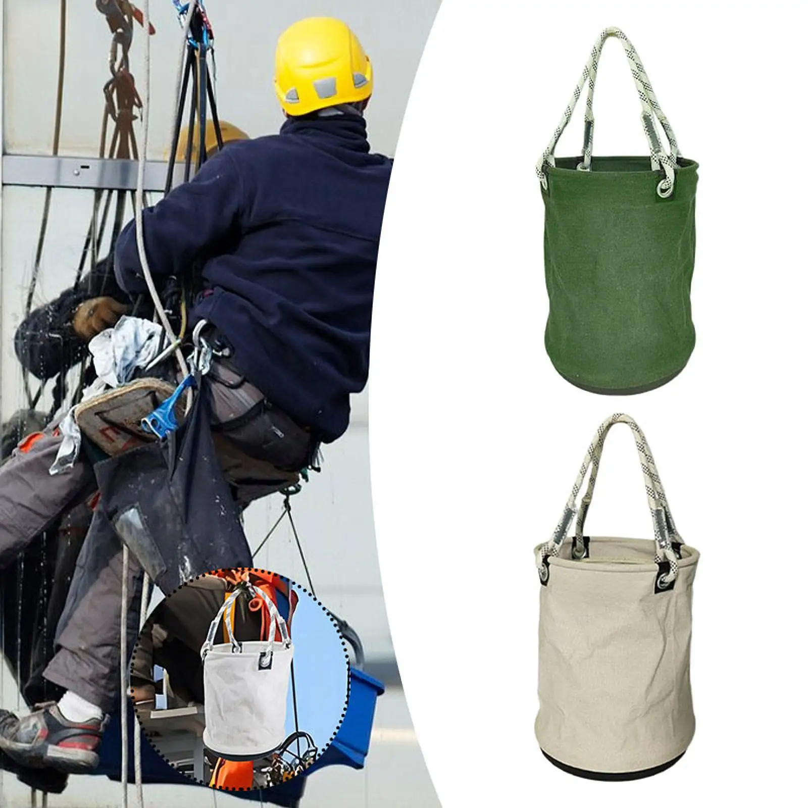 

Canvas Bucket with PP Base Foldable Multifunctional Stable Wide Wall Bucket