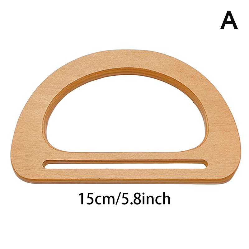 Wooden D Shape Bag Handle Ring Purse Frame Bag Strap Luggage Handcrafted Bag Accessories DIY Replacement Handbag Tote Handles