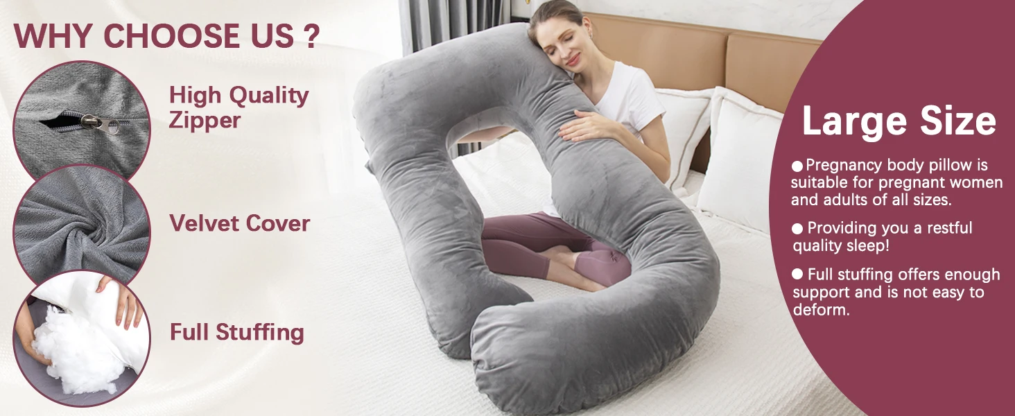 60 Inch Large size fits pregnant women and adults of all sizes and body shapes.