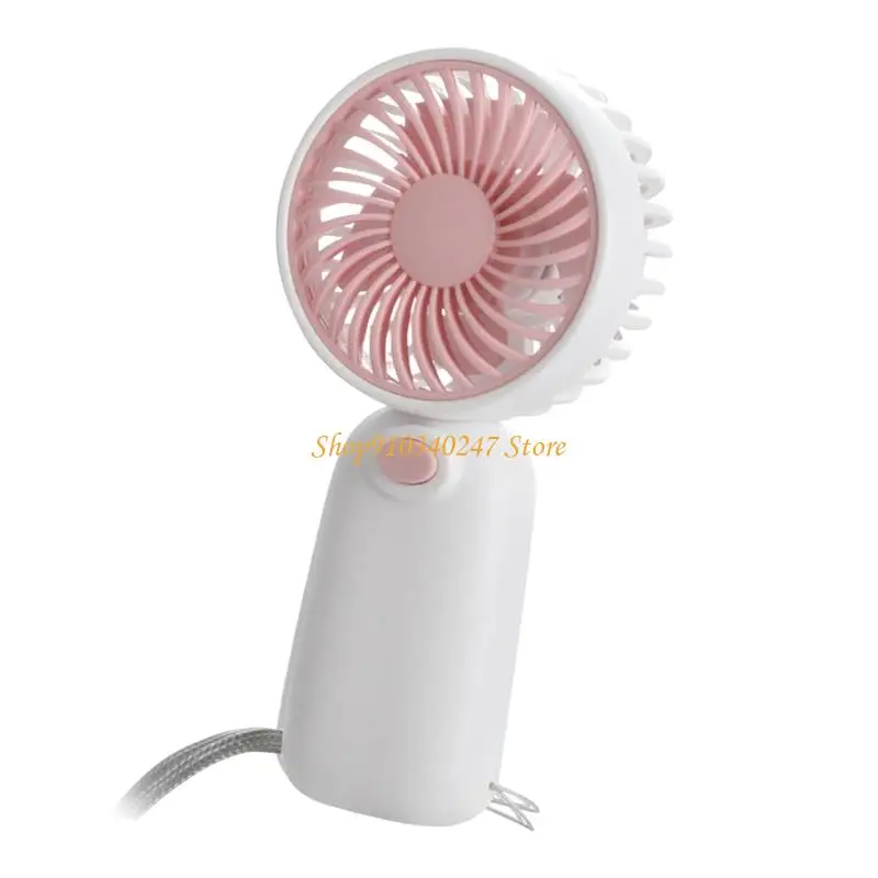Q22A Portable Handheld Fan Battery Operated Silents Motor Includes Wrist Straps For Desk Car Trip