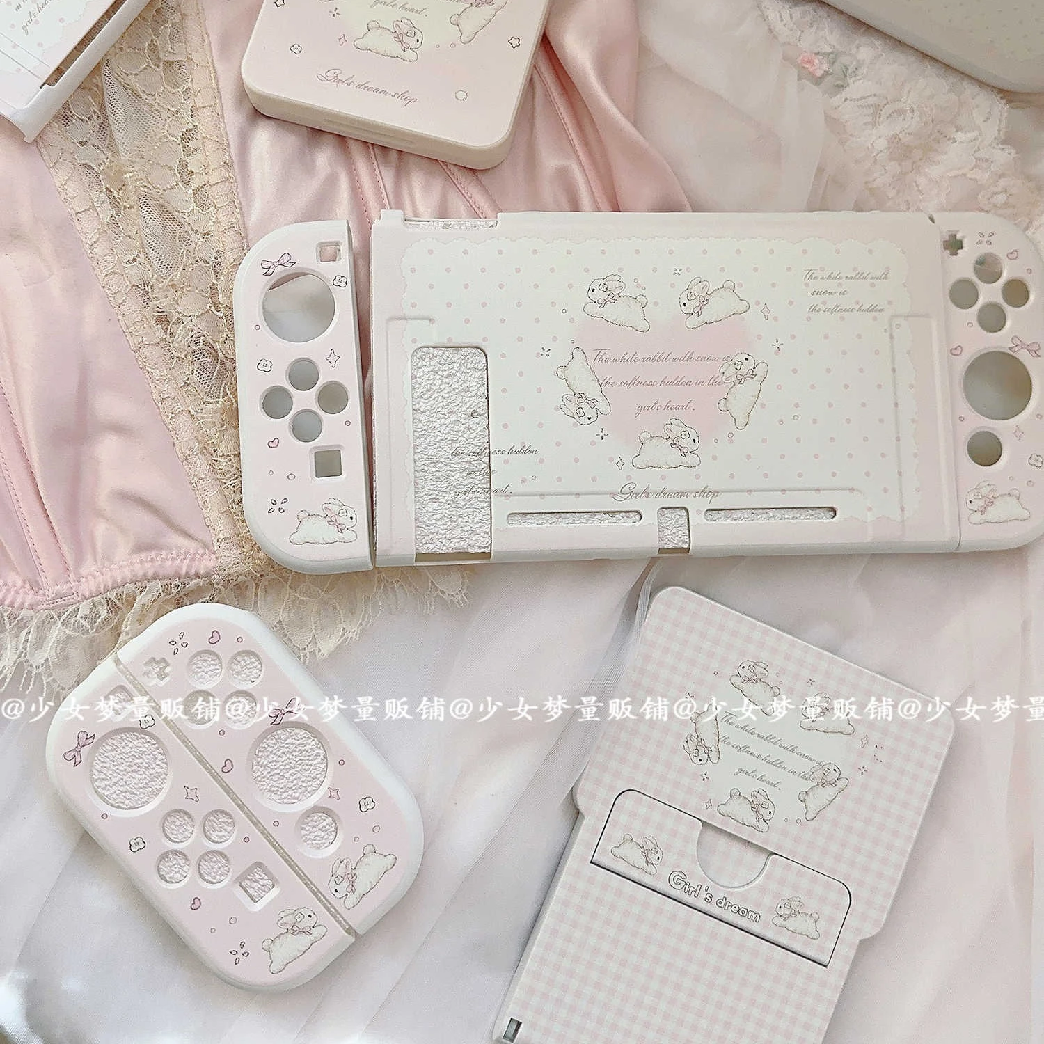 Ins Style Switch Protective Cover Cute Original Rabbit Split Switch Oled Hard Case for Nintendo Switch Lite Controller Joy-Con