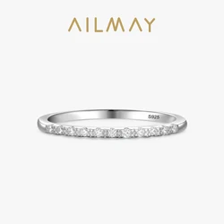 Ailmay Top Quality Real 925 Sterling Silver Minimalist Design Stackable Ring for Women Elegant Fine Jewelry 2021 New Style