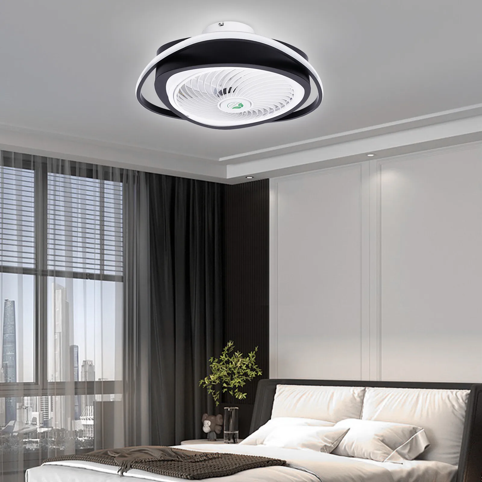 

20 Inch Acrylic Ceiling Fan Light LED Dimmable Chandelier With Remote Control