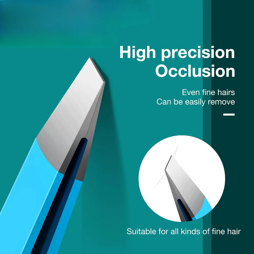 Pincettes colorées de précision en acier inoxydable, pour épilation du visage des sourcils, éclat, pointe inclinée pour points noirs, pointe d'angle