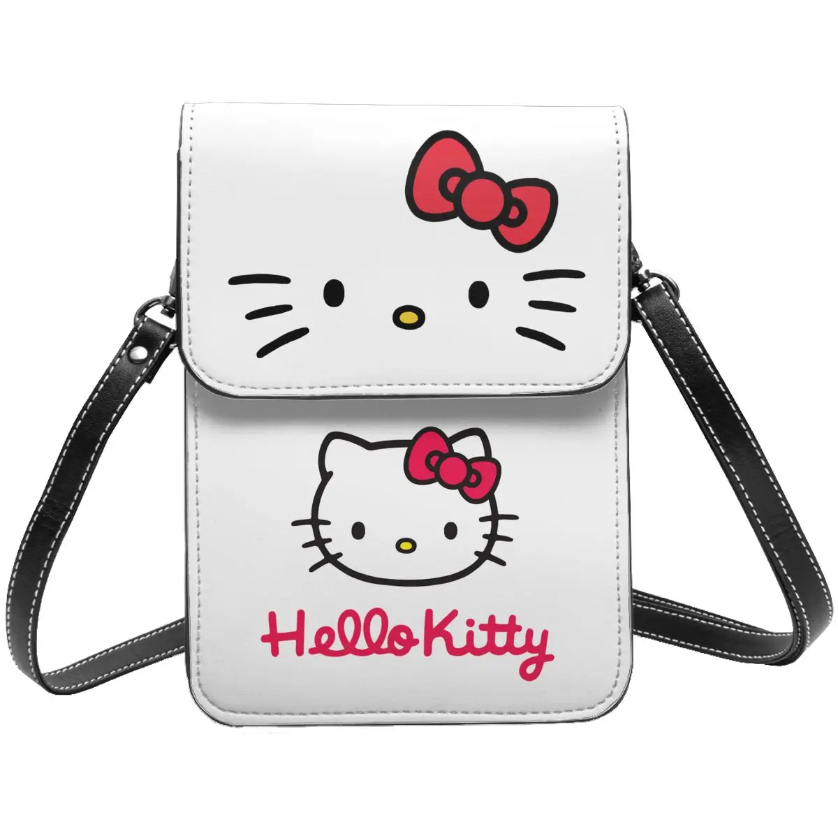 Hello Kitty Cell Phone Purse Bag Kawaii Leather Card Holder Trendy Girl Crossbody Bag Portable