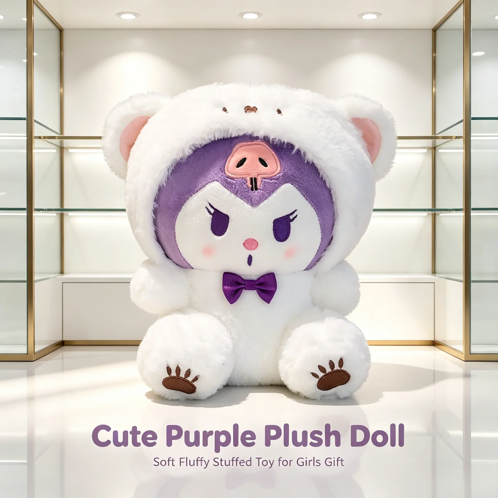 Niedliche Weiche Sanrio Plüschpuppen mit Kleidung Kuromi Pochacco Cinnamoroll Raumdekoration Kindergeschenk – Detail 4