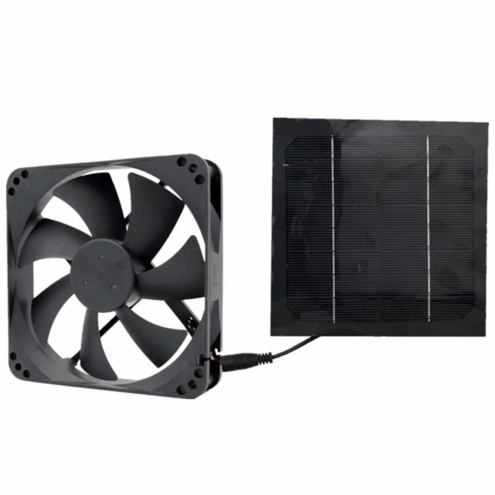 ソーラーパネル付き扇風機,12V,50W,犬,鶏,温室,rv,30cm,黒用