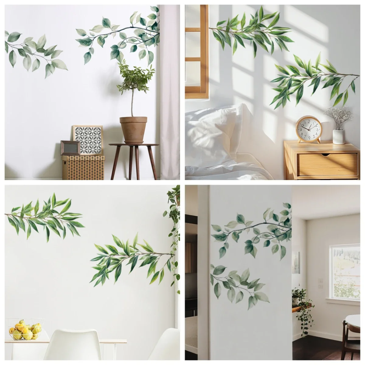 Small Fresh Green Leaf Vine Bedroom Living Room Dormitory Beautifying Wall Stickers Self-adhesive room decor wall decor