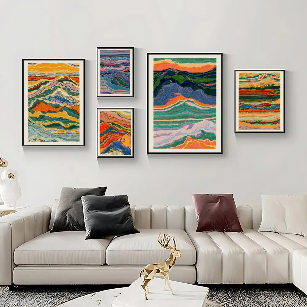 Art Meridian Poster HD Self-Adhesive Waterproof Frameless Wall Art for Home Office Dorm Bedroom Ideal Gift
