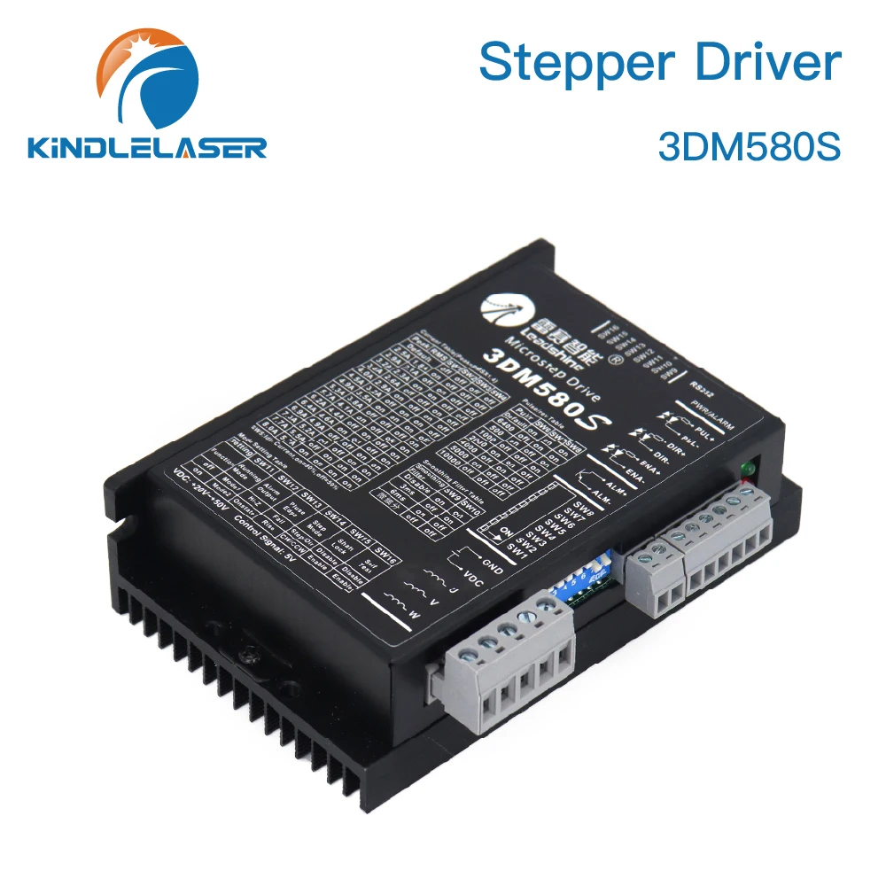 Kindlelaser 3DM580S Leadshine 3 Phase Stepper Driver 24-50VDC for Nema 23 Stepping Motor Controller CNC Cutting Machine