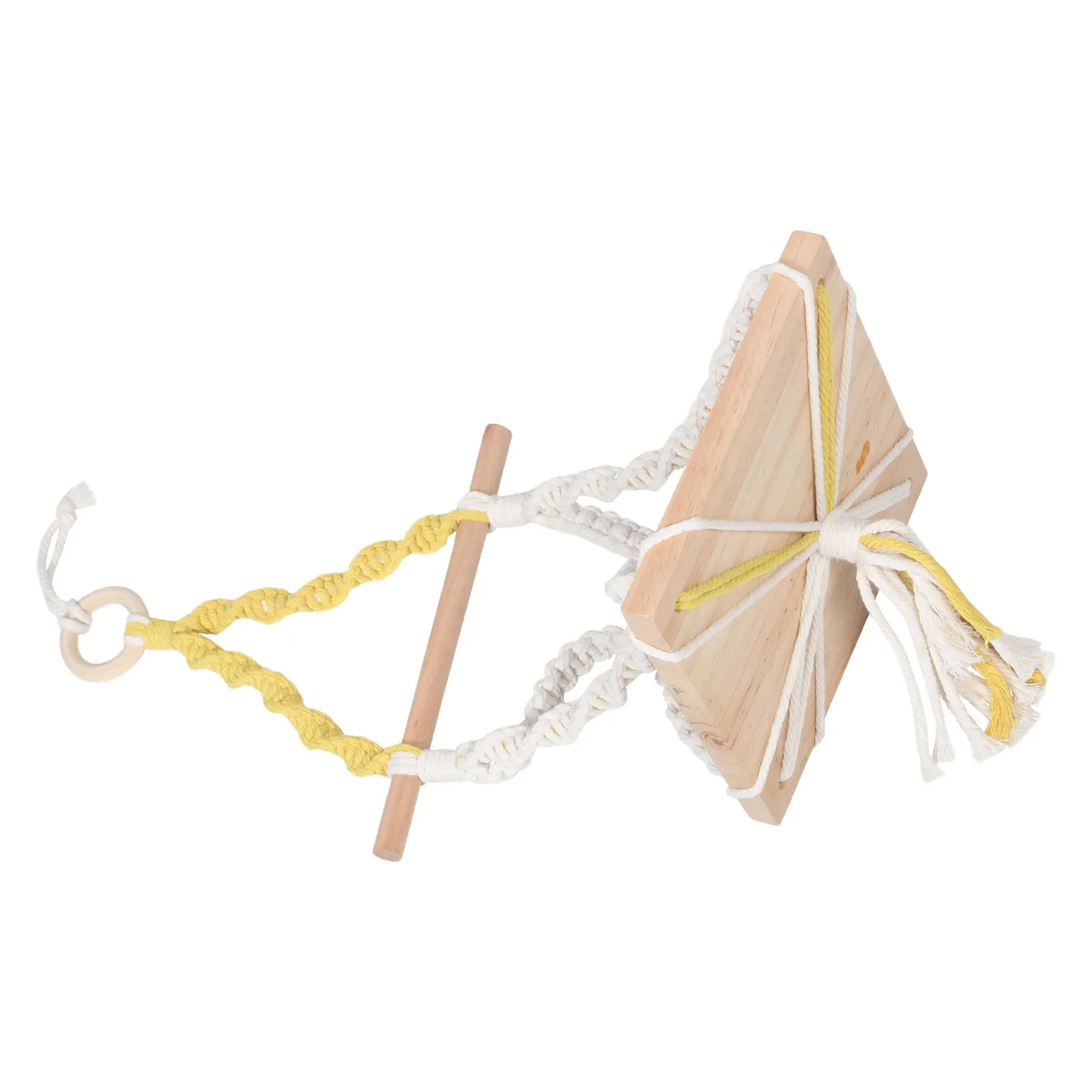 رف معلق على الحائط من حبل القطن: رف تخزين بوهو مصنوع يدويًا من نسيج مكرامية لغرفة المعيشة وغرفة النوم وإطارات الصور على الحائط