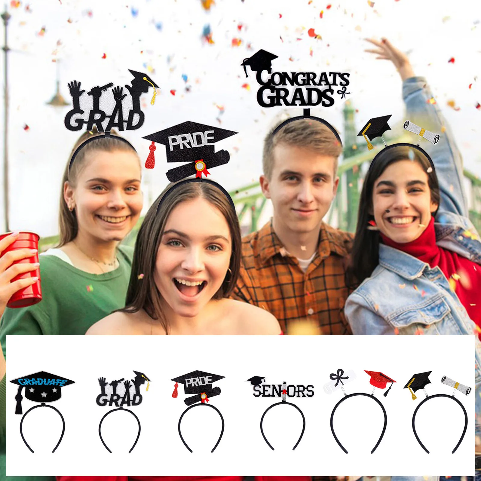 Graduation Season Decorative Hair Bands Graduation Photo Props Bachelor's Cap Certificate Modeling Headband Headband Headwear