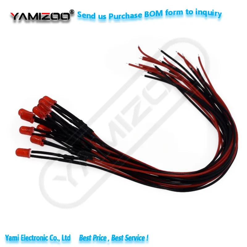 5 Stück 5V Kabelgebundene Leuchtdiode 5MM Hochleistungs-LED-Lampe F5 Modell Dekoration Spielzeugauto Anzeige Kabellänge 20CM – Detail 4