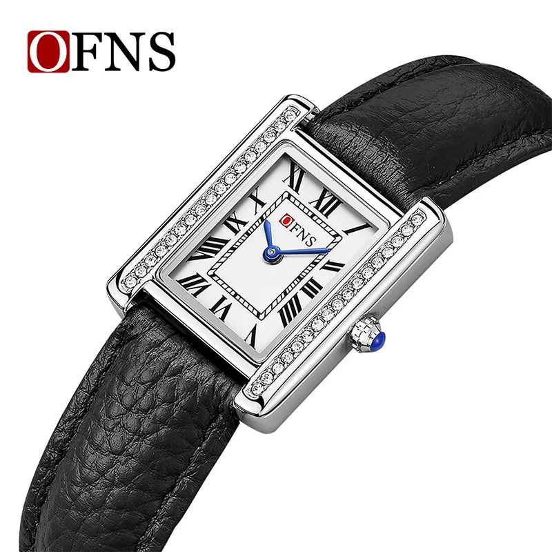 

Кварцевые часы с квадратным циферблатом, универсальные, модные, деловые, с бриллиантами, легкие, роскошные, водонепроницаемые, для пар, кварцевые часы