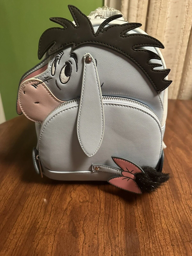 Disney Winnie the Pooh Eeyore Peripheral PU Leather Fashion Brand Backpack Best Birthday Gift Outdoor Bag Beautiful Mochila