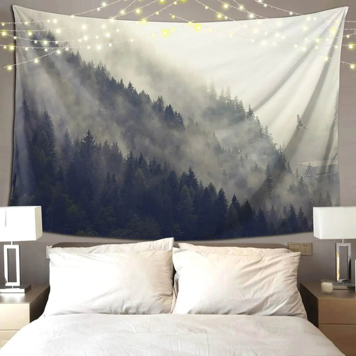 

Forest Moon Tapestry Art Wall Hanging Aesthetic Home Decoration Tapestries for Living Room Bedroom Dorm Room