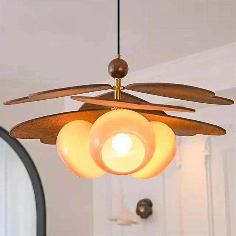 

Vintage Restaurant Chandelier Rustic for Mood Light Lustre Living Room Hanging Lamp Rattan Weave Pendant Light