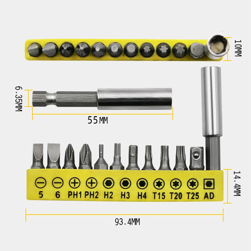 L-Shaped Double Head Screwdriver Utility Mini Socket Wrench 1/4\