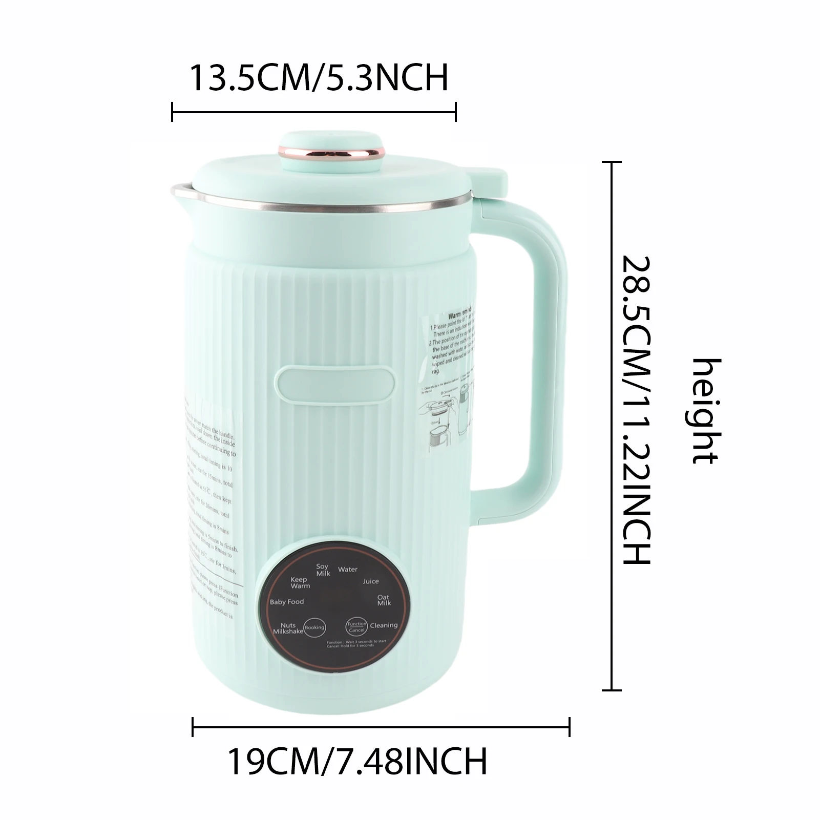 Soy Milk Maker 8-in-1 Programmable Blender with Digital Display 12 Stainless Steel Blades Auto Cleaning 8H Keep Warm Function image 6