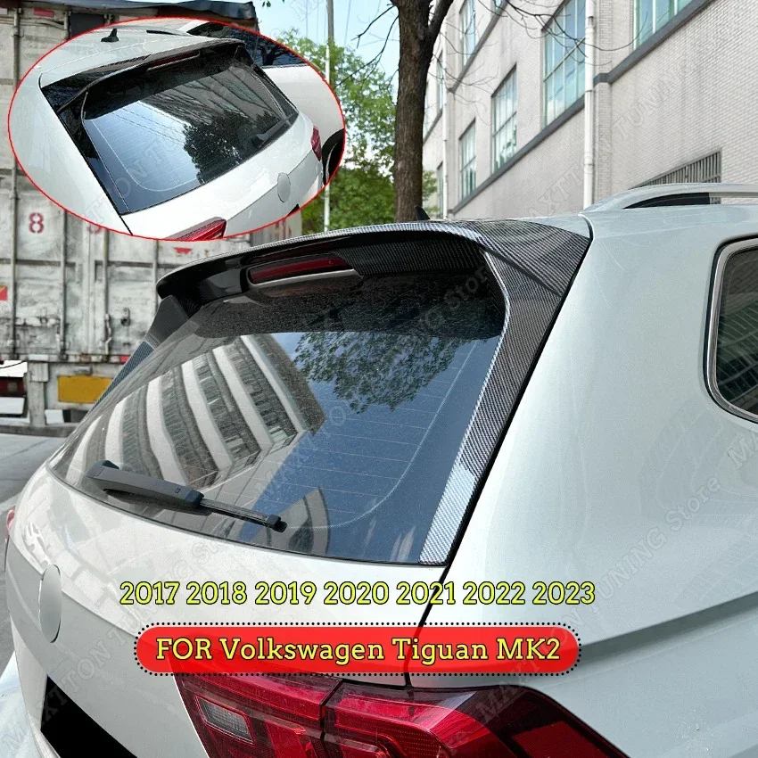 

Rear Roof Spoiler Wing For VW Tiguan MK2 2017-2023 Trunk Side Wing Splitter Cover Stickers Gloss Black Tuning Car Accessories