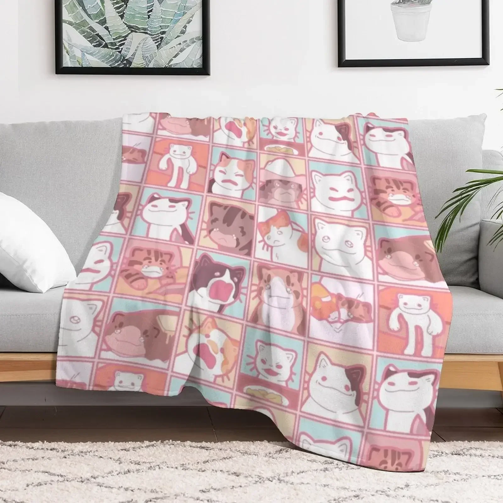 Meme Cats 3.0 Throw Blanket cosplay anime Furry Soft Beds Blankets