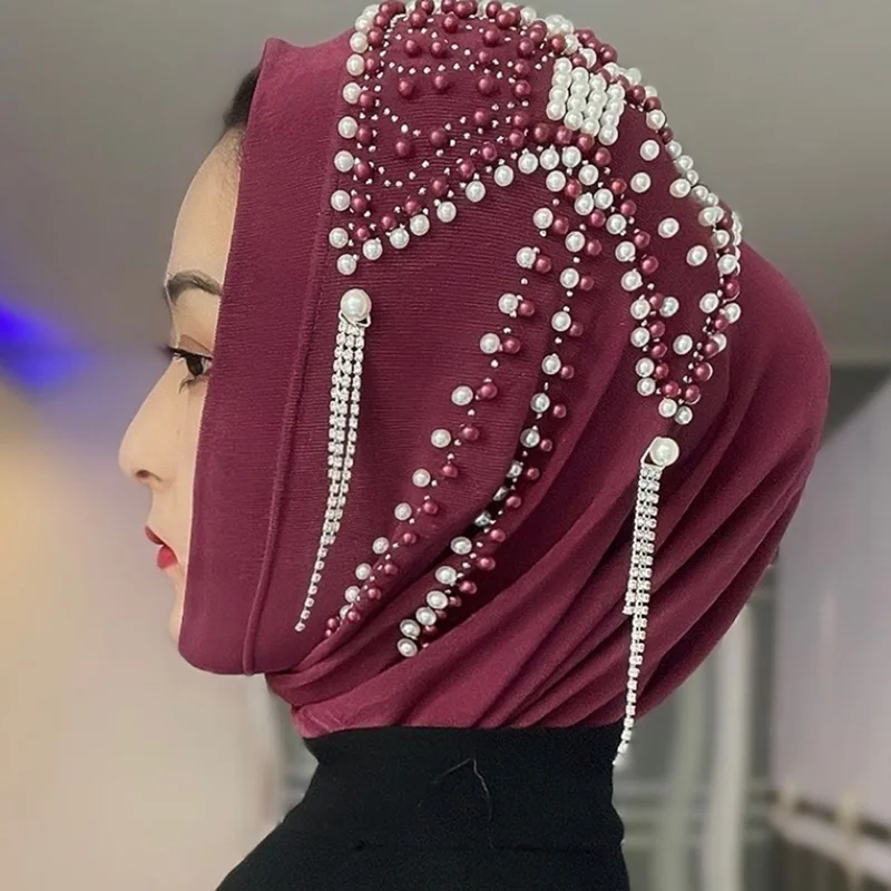 Hijab musulmán para mujer, pañuelo de gasa con borlas de lujo, oración de Malasia, Kufi, Islam, Arabia Saudita, moda, envío gratuito