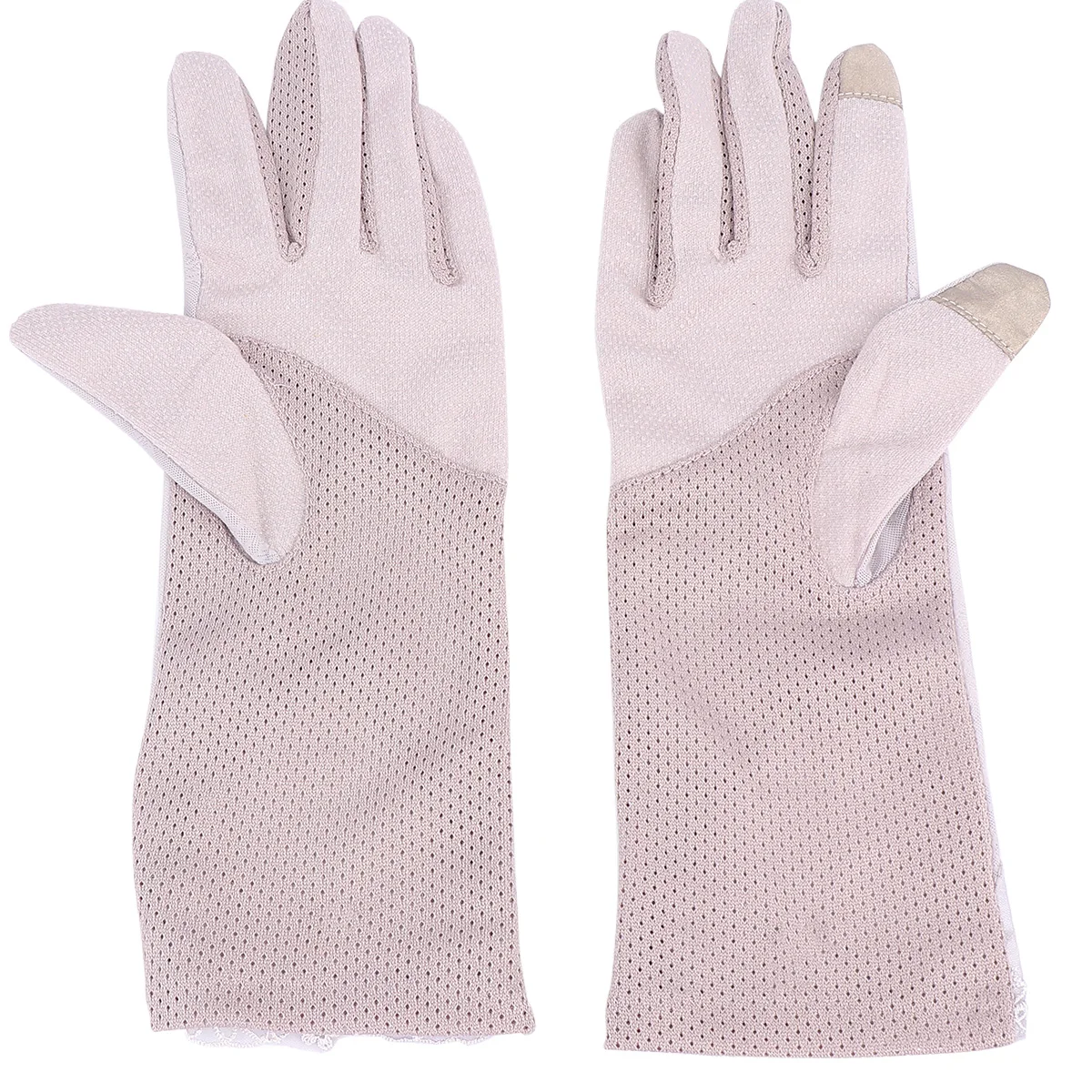 

Sunscreen Touch Screen Gloves Women Cycling UV Protection Lightweight Breathable Soft Lace Three Fingers Phone Operate Anti Skid