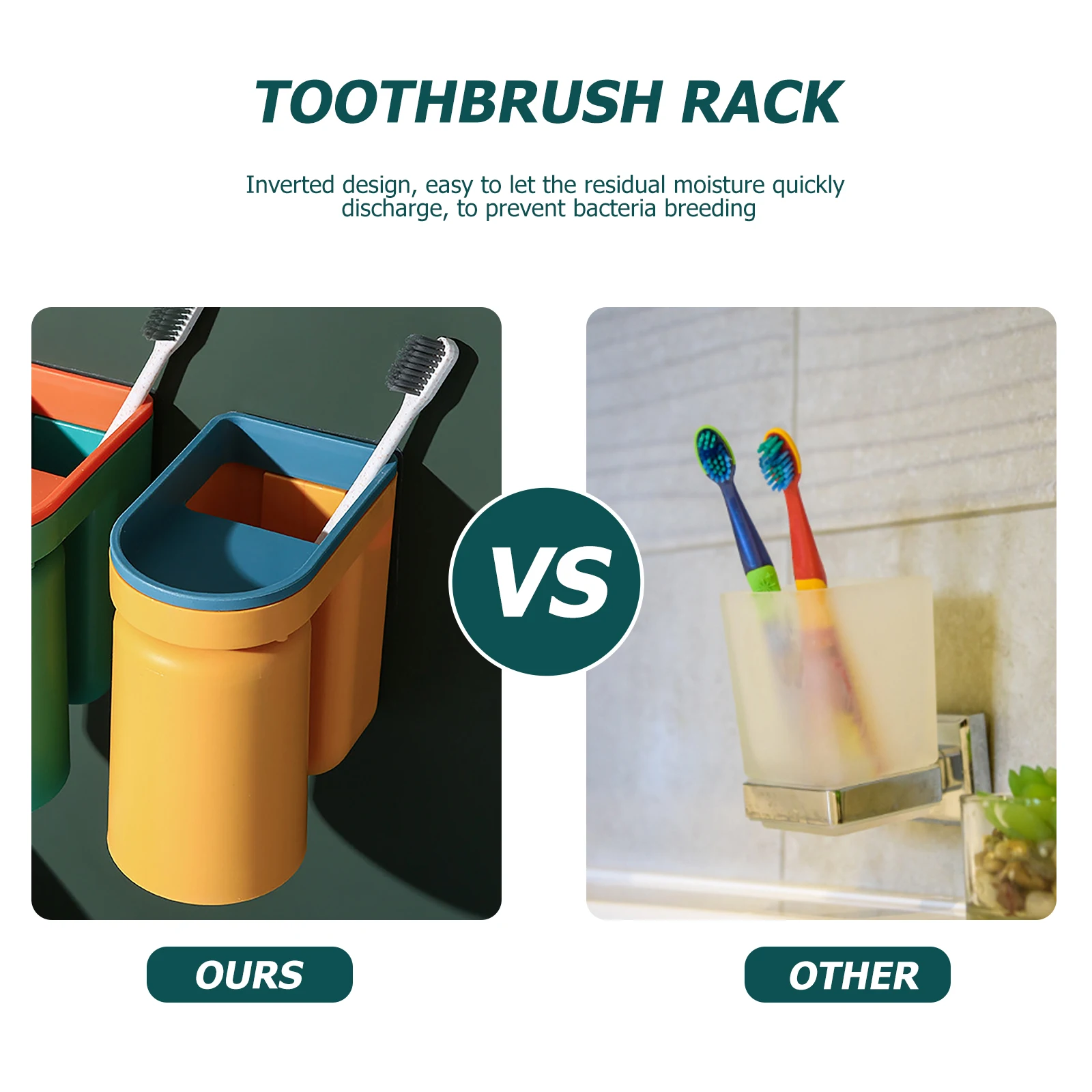 

2/4pcs Bathroon Organizer Self-adhesive Tooth Brush Storage Stands Home Supplies
