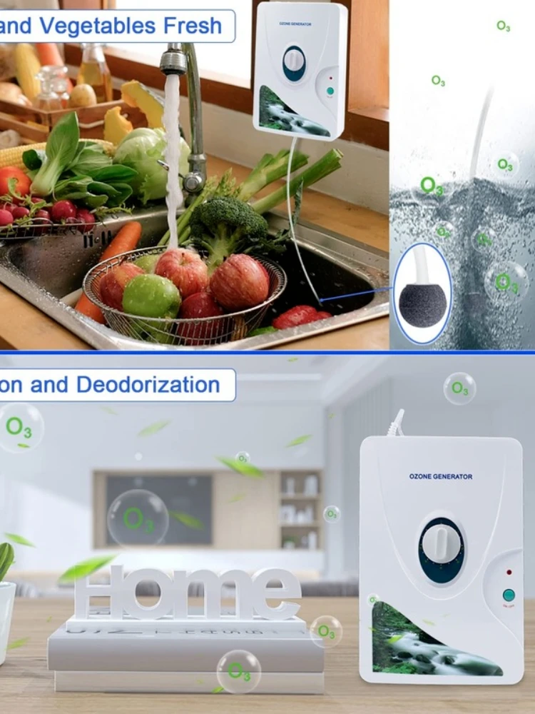Portable Ozone Generator 600mg Water Ozonator O3 Ozone Machine for Home Air, Water, Fruits, Vegetables Clean
