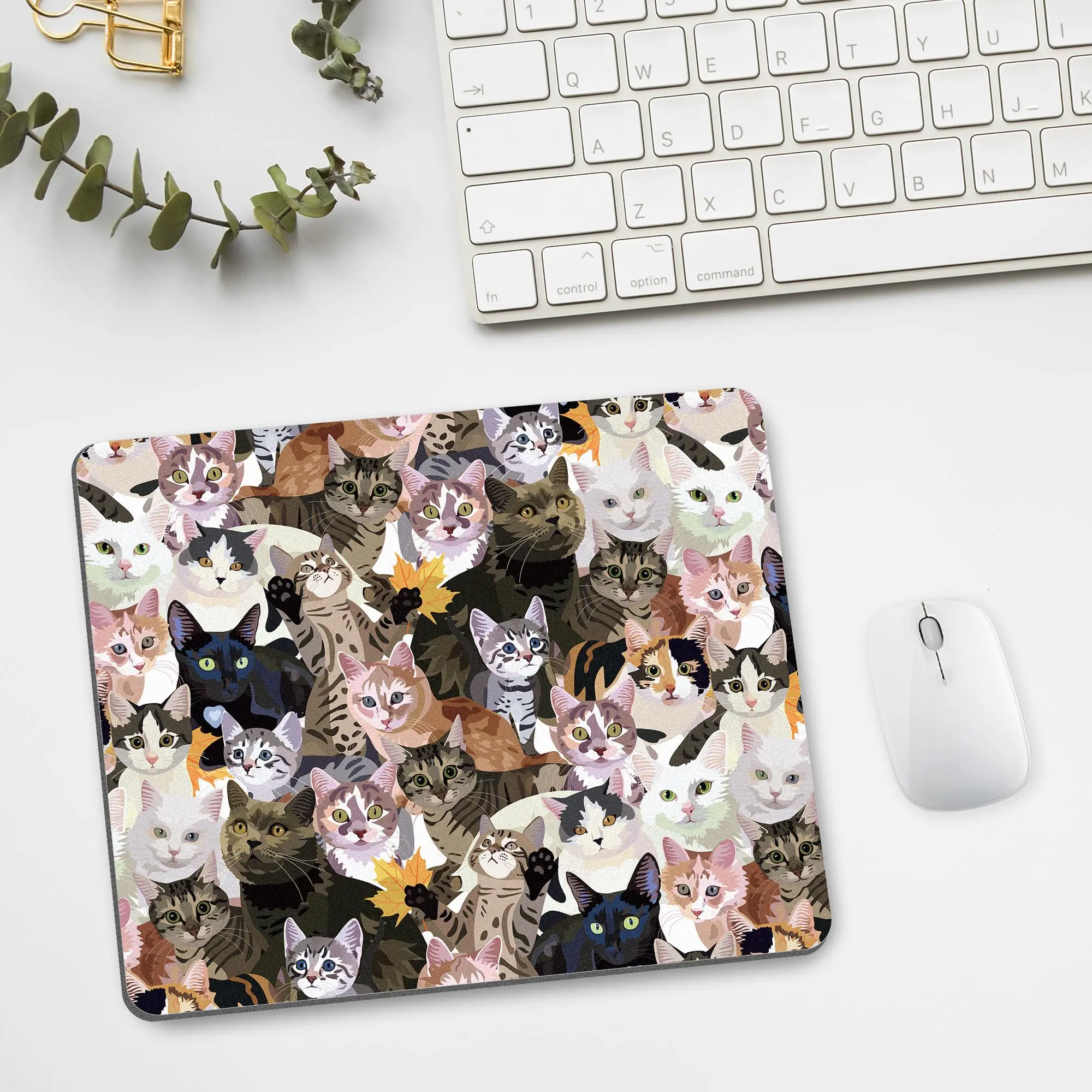 High Quality Cute Cat Portrait Printing Gaming Mousepad Gamer Mouse Mat Keyboard Mats Desk Pad Mousepads 22x18cm For Computer
