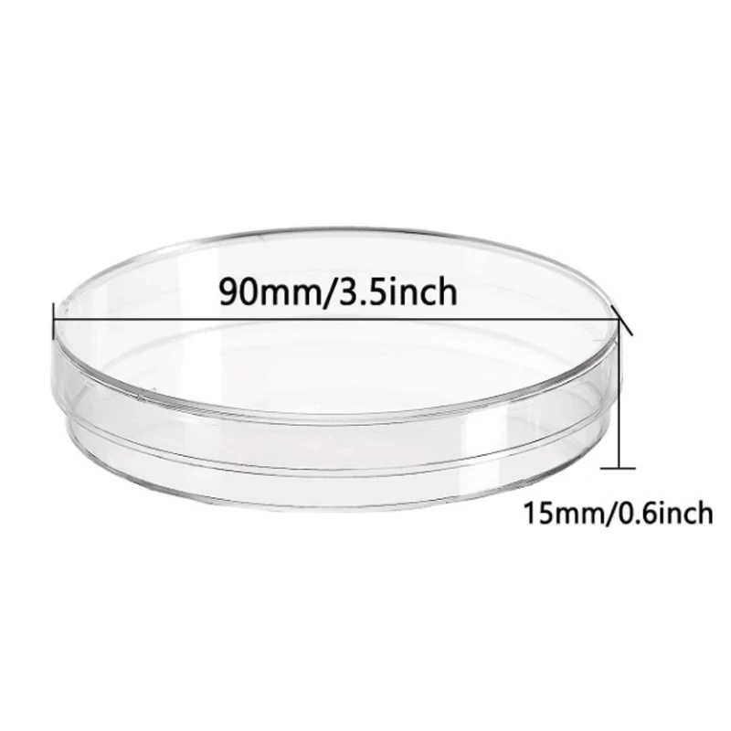 10pcs Plastic Petri Dishes 35mm 60mm 75mm 90mm Cell Culture Dish High Temp Resistant with 10pcs Plastic 3ml Transfer Pipettes