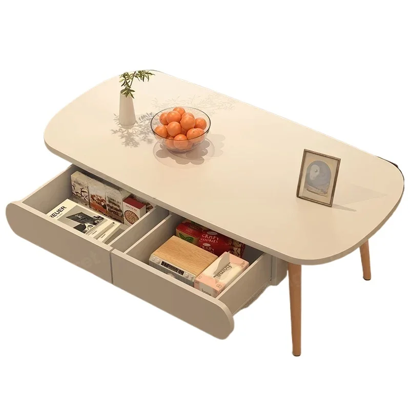 

Simple Living Room Coffee Table Wood Organizer Minimalist Standing Mount Coffee Table White Floor Home Furniture