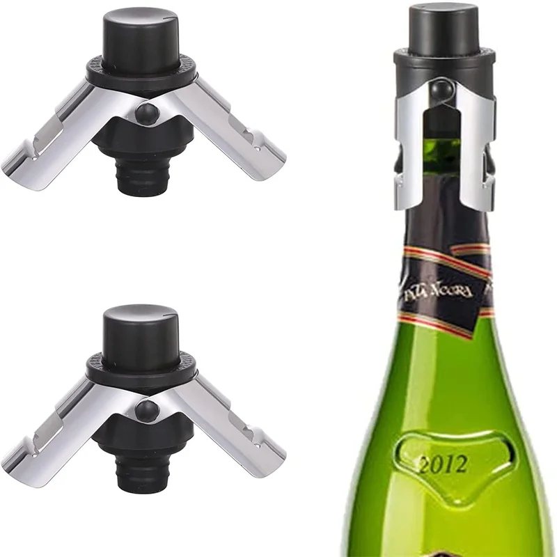 Stainless Steel Champagne Stoppers Champagne Bottle Plug Sealer Reusable Champagne Cork Bottle Plug Champagne Saver Beverage