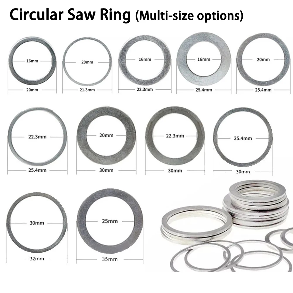 

Circular Saw Reduction Ring for Blade Conversion, Multi-size Metal Adapter 16mm-35mm, Fits Grinder & Circular Saw Blades