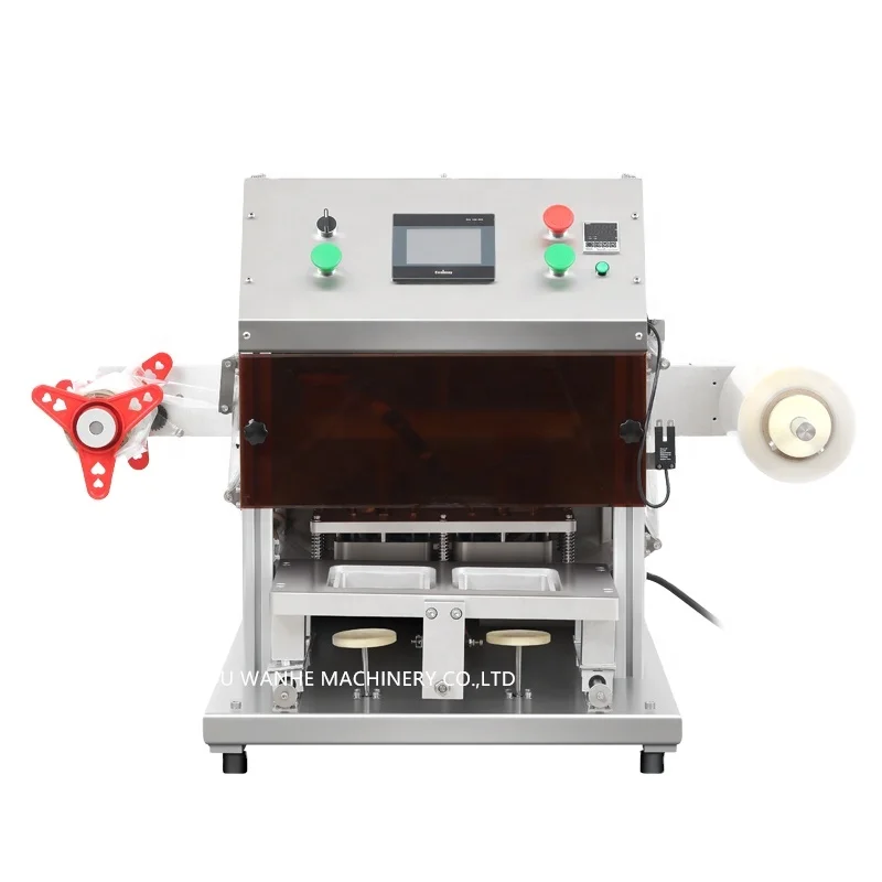 WANHE pre-made dishes tray MAP packing machine/ sweet rice plastic tray sealing machine