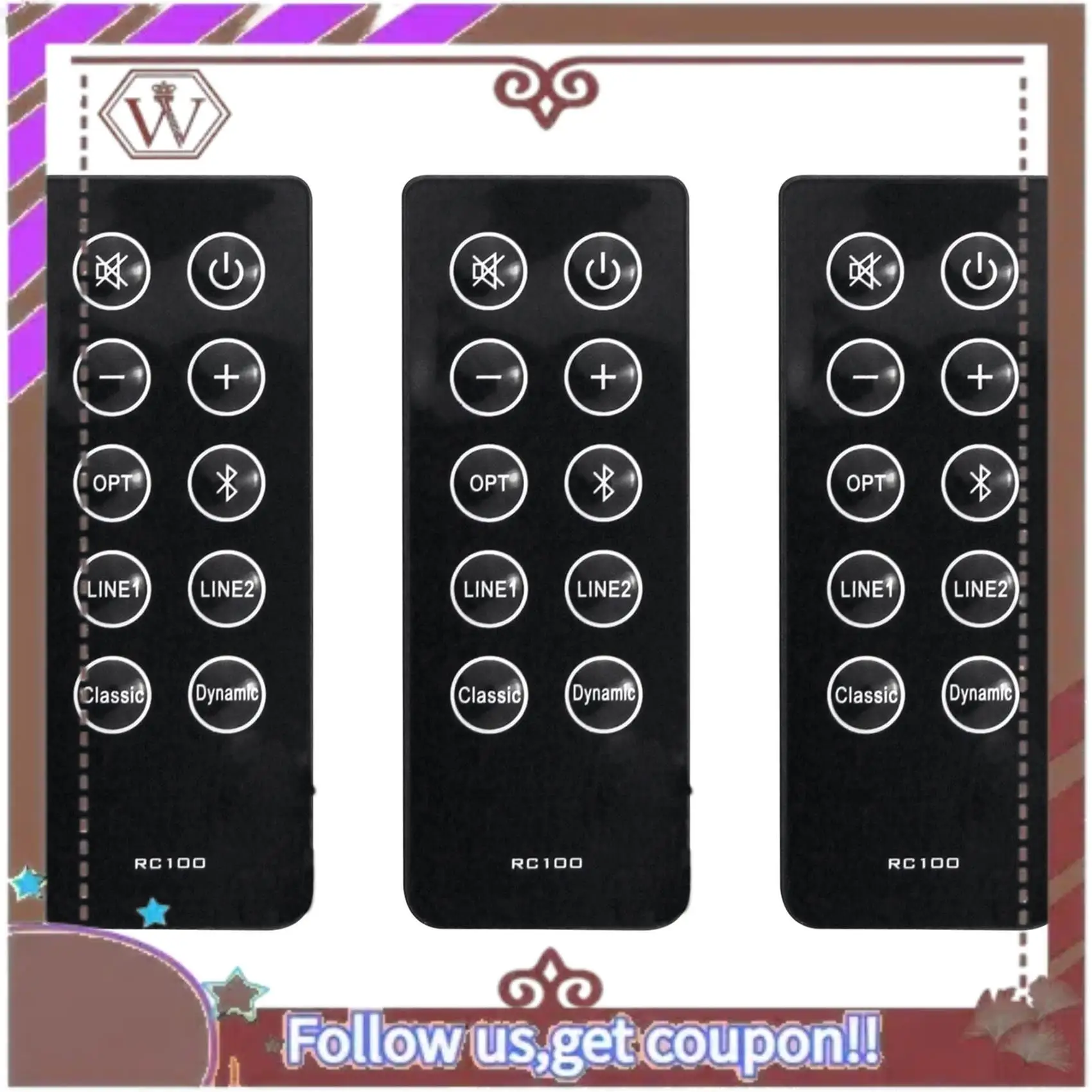 ABBG-3X Replace RC10D RC100 Remote Control For Edifier R2000DB Soundbar Powered Bluetooth Bookshelf Speakers