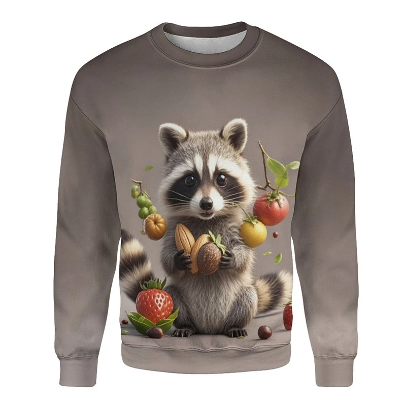 Cute Raccoon Ugly Christmas Sweater Women Clothes Funny Animal Female Pullover Raccoons Graphic Sweatshirt Harajuku Unisex Tops