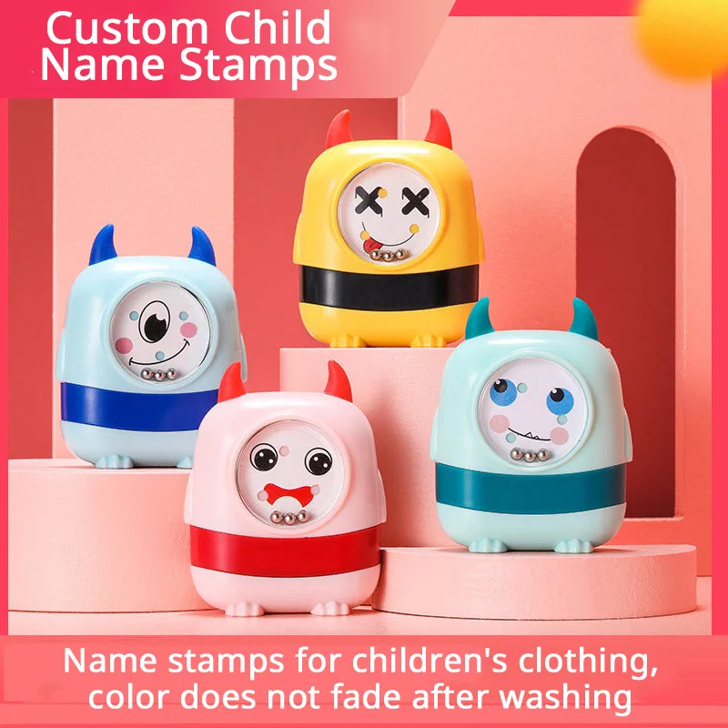 Customized Children's Name Seal Kindergarten Clothes Waterproof Non-fading Name Sticker Personal Stamp Paints Engraved Gift