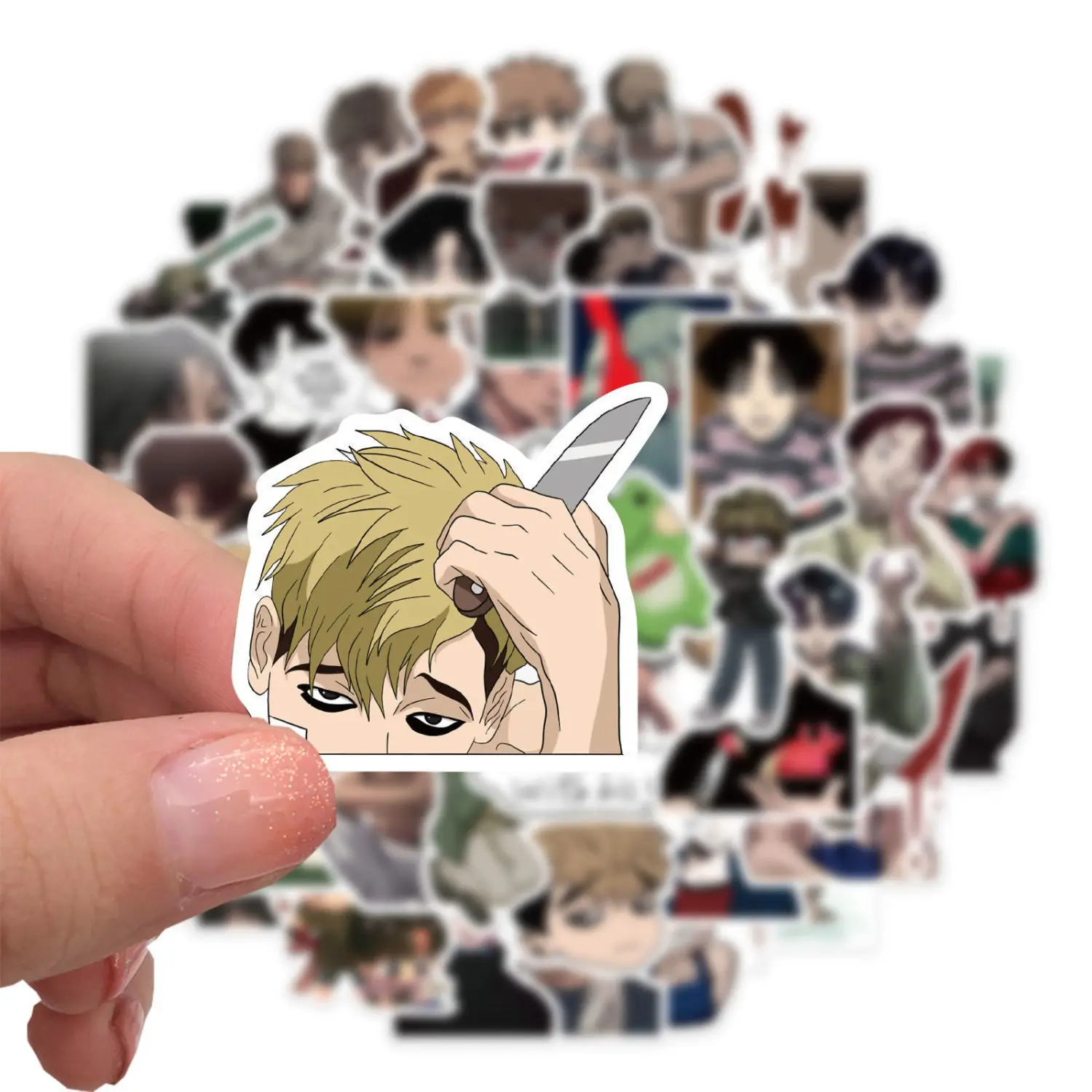 50Pieces Korean Comic Book Killing Stalking Sha Lu Gen Zong Card Sticker Hand Account Seld-Stickers