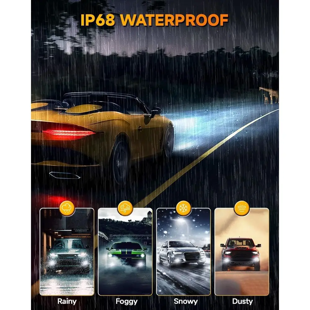 Upgraded H11/H9/H89005/HB3 Combo Light Bulbs, 10000LM 10x Brighter 6500K, Cooling Fan, Mini Size, CANBUS Compatible, Plug and Pl