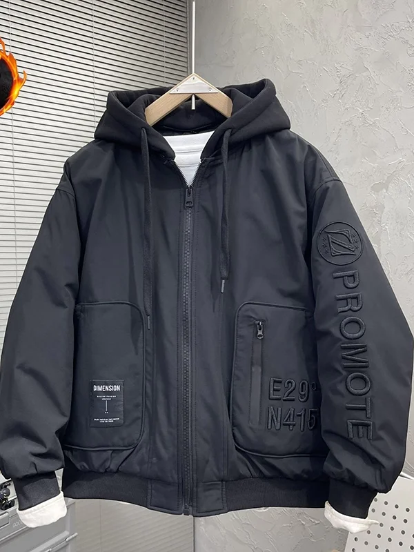 

Зимняя мужская куртка свободного кроя с вышитыми буквами Thiened, модное пальто из Гонконга, молодежное пальто, размер подставки