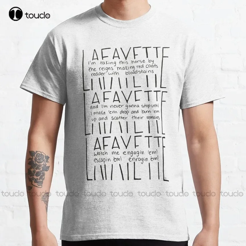 Lafayette-Guns & Ships-Camiseta clásica con letras, camisetas universitarias personalizadas para adultos y adolescentes, camiseta con impresión Digital Unisex, Xs-5Xl