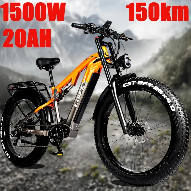 2024 New LAFLY-X800 1500W 48V 20AH 26 Inch 4.0 Fat Tyre Off-road Electric Bike Men's Mountain Ebike Snowmobile Electric Bike