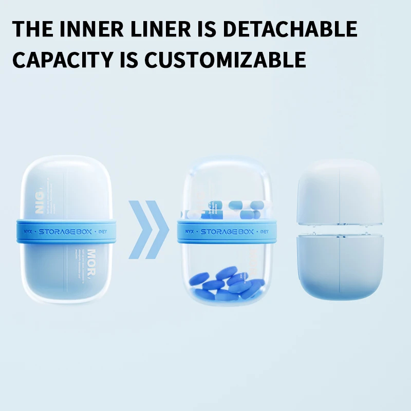 Portable Medicine Box, Moisture-Proof Double-Layer Mini Capsule Medicine Box, 4-Panel Packaging Box, Jewelry Storage Box