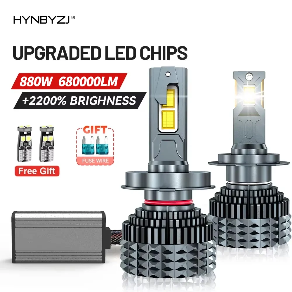 HYNBYZJ-Lumière de sauna LED Canbus pour voiture, ampoules Plug-N-Play, 880W, 520000LM, H7, Super HB4, H11, H4, H1, 9012, HB3, 9005, 9006, H8